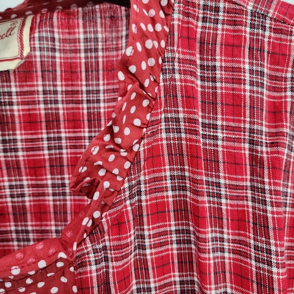 April Cornell Women's Vintage 100% Cotton Mixed Print Button Down Shirt - L - Picture 4 of 8